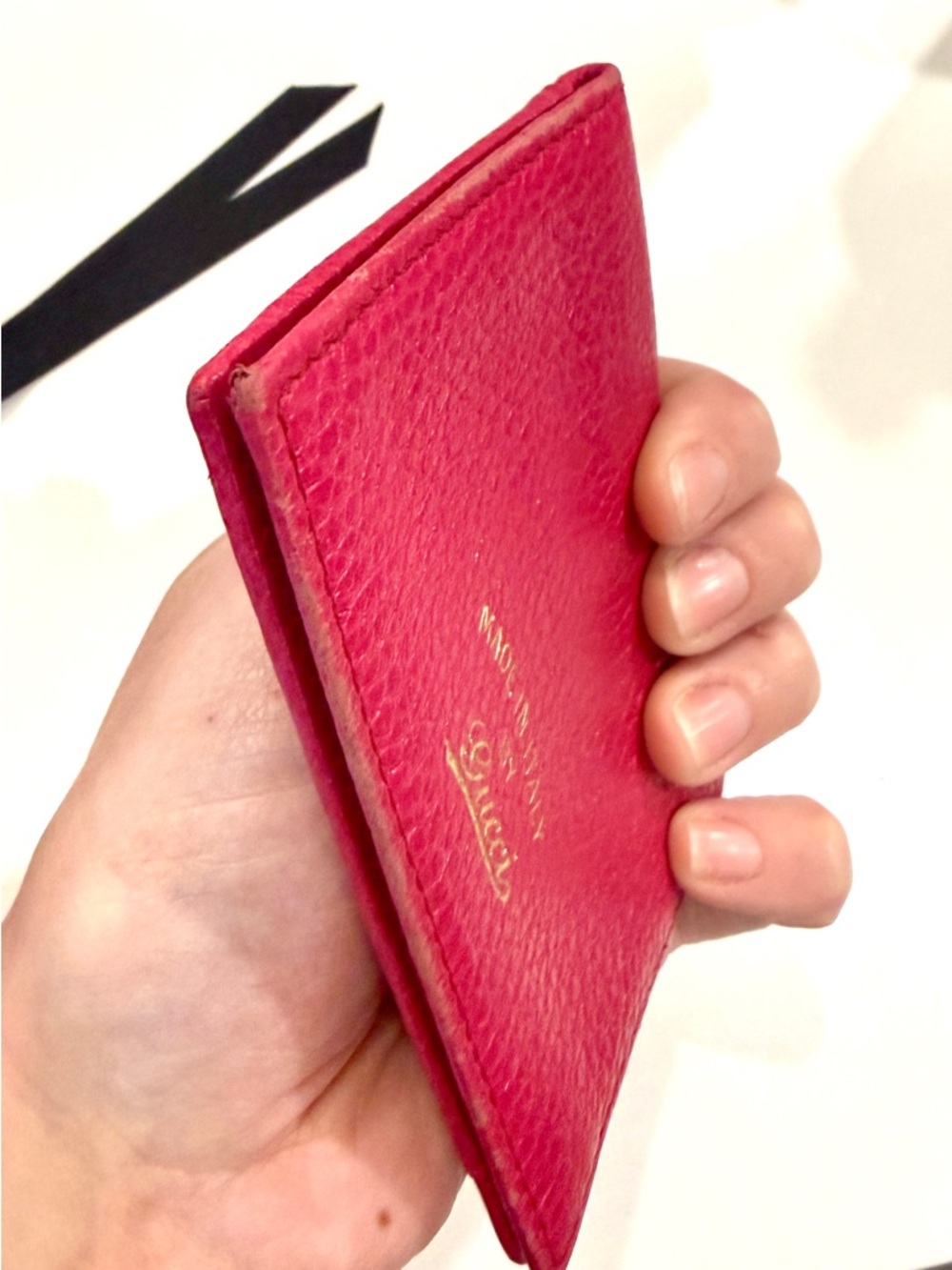 Gucci Calfskin Swing Train Pass Card Case in color Blossom and Dust Bag - Picture 7 of 10
